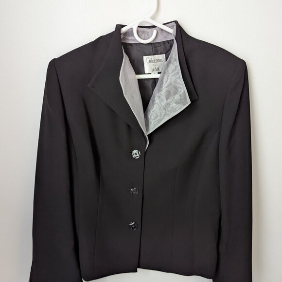 NWT Collections for Le Suit Women's Black & Sheer Collar Blazer, 16 - Picture 3 of 6